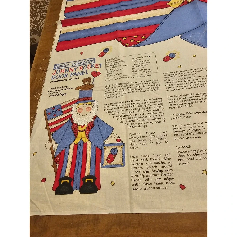 Daisy Kingdom Fabric #3691 Johnny Rocket Door Panel USA Patriotic New Uncut 1998